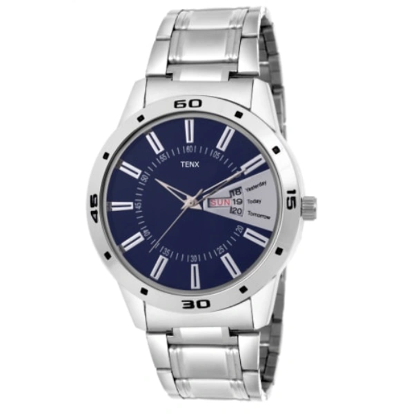 TENX ROUND ANALOG WATCH (MEN) - SILVER